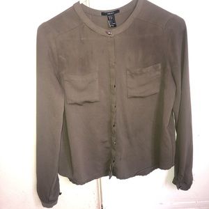 Olive long-sleeved shirt